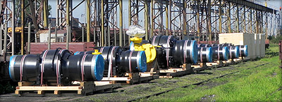 Transport from Czech republic to Kazakhstan, gas pipeline valves